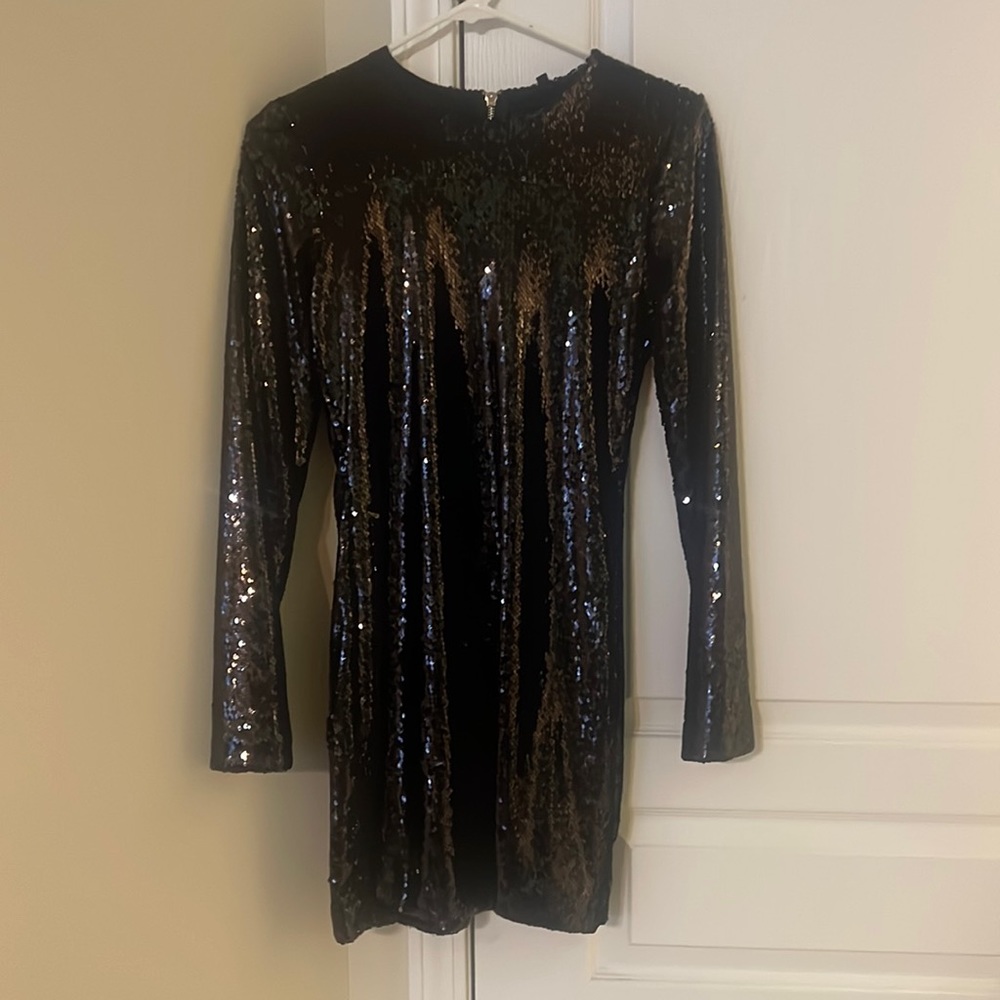 Black sequin mini dress